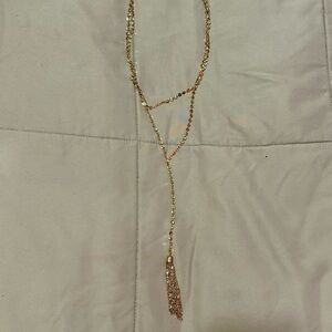 Gold Necklace with Tassel Pendant